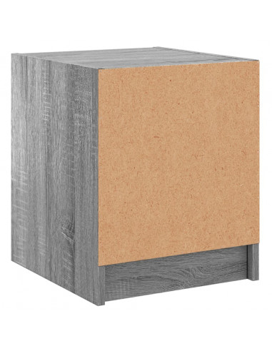 Comodino con Anta in Vetro Grigio Sonoma 35x37x42 cm