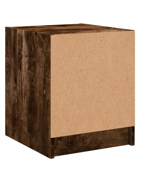 Comodino con Anta in Vetro Rovere Fumo 35x37x42 cm