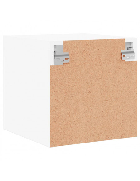 Comodino con Anta in Vetro Bianco 35x37x35 cm