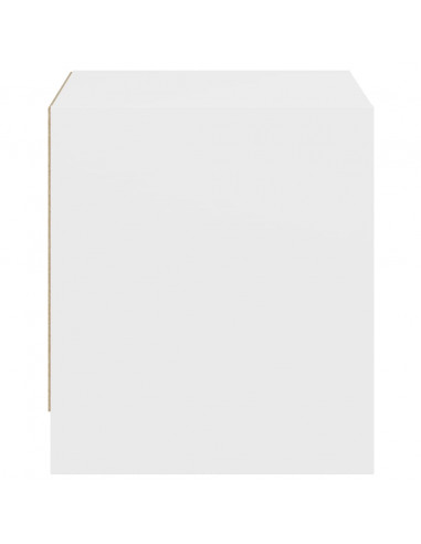 Comodino con Anta in Vetro Bianco 35x37x42 cm