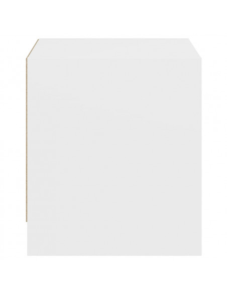 Comodino con Anta in Vetro Bianco 35x37x42 cm