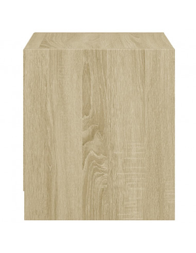 Comodini con Ante in Vetro 2pz Rovere Sonoma 35x37x42 cm