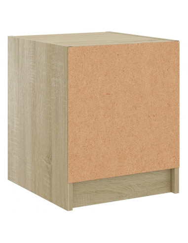 Comodini con Ante in Vetro 2pz Rovere Sonoma 35x37x42 cm