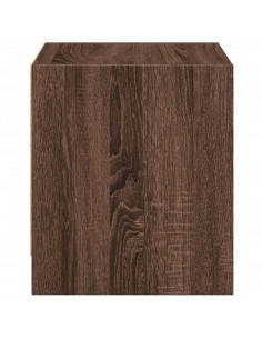 Comodino con Anta in Vetro Rovere Marrone 35x37x42 cm 2