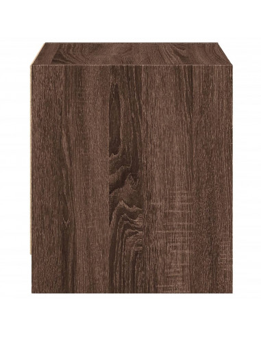 Comodino con Anta in Vetro Rovere Marrone 35x37x42 cm