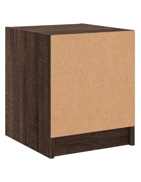 Comodino con Anta in Vetro Rovere Marrone 35x37x42 cm