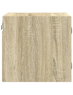 Comodino con Anta in Vetro Rovere Sonoma 35x37x35 cm 2