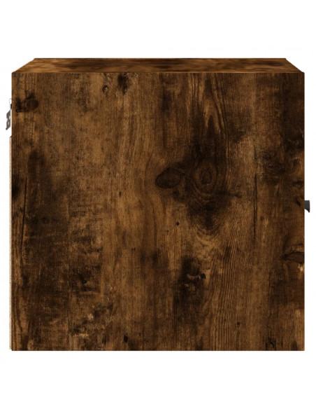 Comodino con Anta in Vetro Rovere Fumo 35x37x35 cm