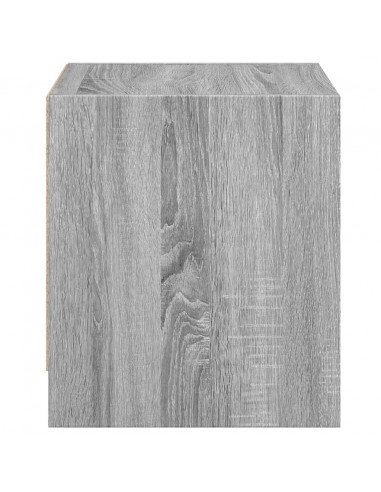 Comodini con Ante in Vetro 2pz Grigio Sonoma 35x37x42 cm