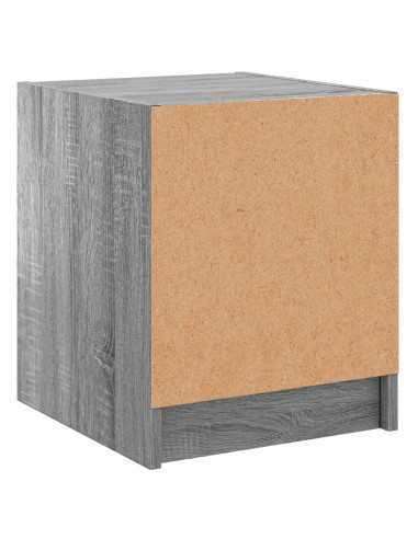 Comodini con Ante in Vetro 2pz Grigio Sonoma 35x37x42 cm