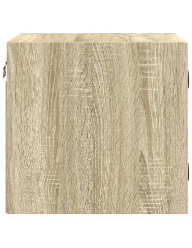 Comodini con Ante in Vetro 2pz Rovere Sonoma 35x37x35 cm