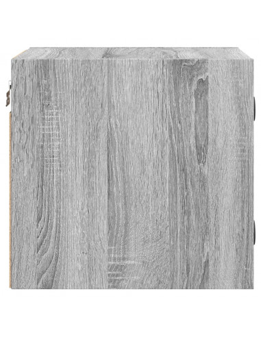 Comodini con Ante in Vetro 2pz Grigio Sonoma 35x37x35 cm