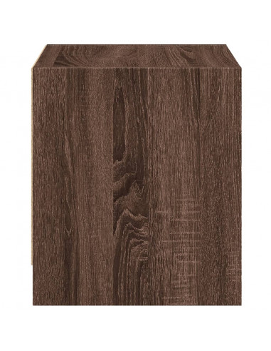 Comodini con Ante in Vetro 2pz Rovere Marrone 35x37x42 cm