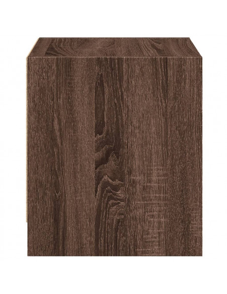 Comodini con Ante in Vetro 2pz Rovere Marrone 35x37x42 cm