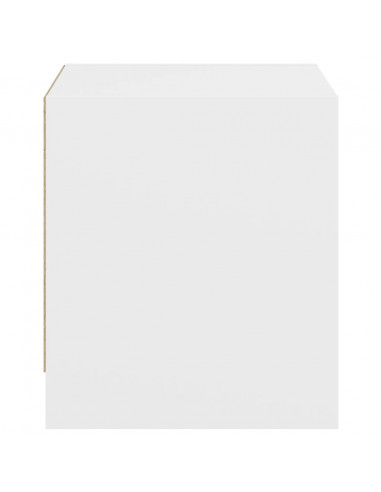 Comodini con Ante in Vetro 2pz Bianco 35x37x42 cm