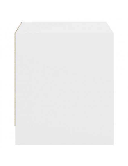 Comodini con Ante in Vetro 2pz Bianco 35x37x42 cm