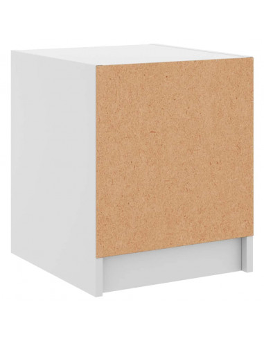 Comodini con Ante in Vetro 2pz Bianco 35x37x42 cm