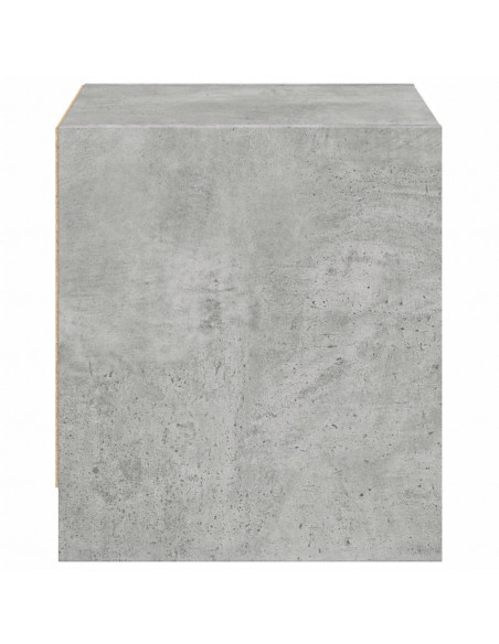 Comodini con Ante in Vetro 2pz Grigio Cemento 35x37x42 cm