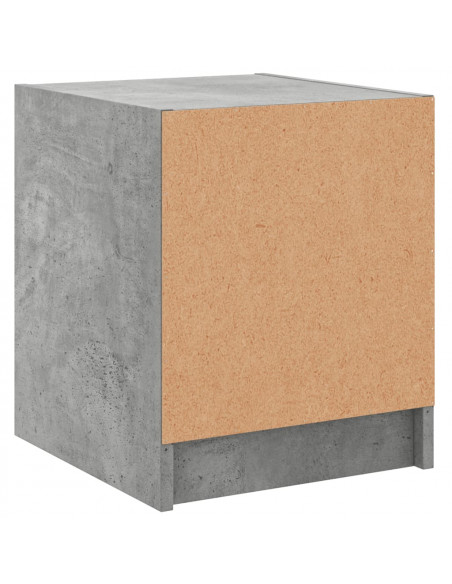 Comodini con Ante in Vetro 2pz Grigio Cemento 35x37x42 cm