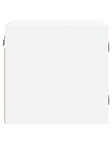 Comodini con Ante in Vetro 2pz Bianco 35x37x35 cm