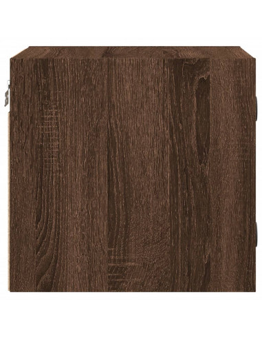 Comodini con Ante in Vetro 2pz Rovere Marrone 35x37x35 cm