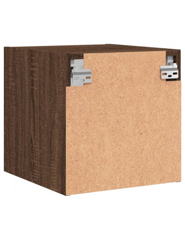 Comodini con Ante in Vetro 2pz Rovere Marrone 35x37x35 cm