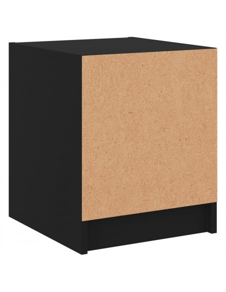Comodini con Ante in Vetro 2pz Nero 35x37x42 cm