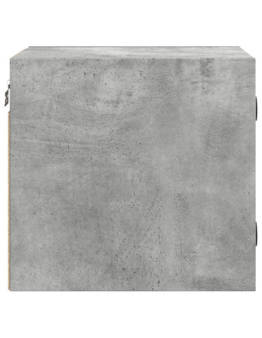 Comodino con Anta in Vetro Grigio Cemento 35x37x35 cm