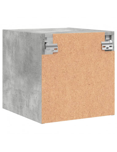 Comodino con Anta in Vetro Grigio Cemento 35x37x35 cm