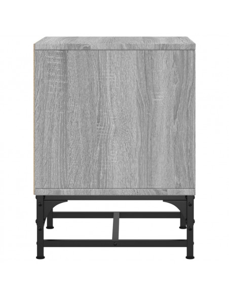 Comodini con Ante in Vetro 2pz Grigio Sonoma 35x37x50 cm
