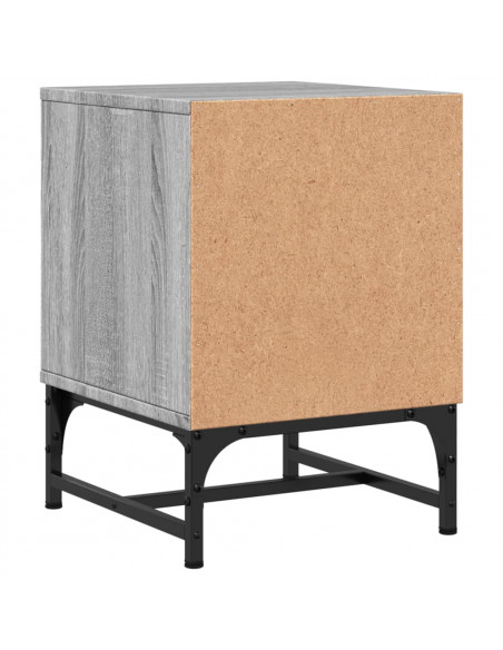 Comodini con Ante in Vetro 2pz Grigio Sonoma 35x37x50 cm
