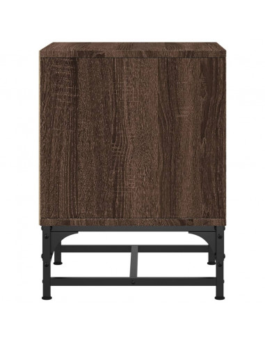 Comodini con Ante in Vetro 2pz Rovere Marrone 35x37x50 cm