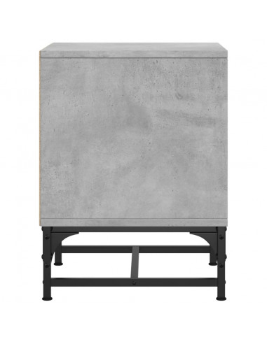 Comodini con Ante in Vetro 2pz Grigio Cemento 35x37x50 cm