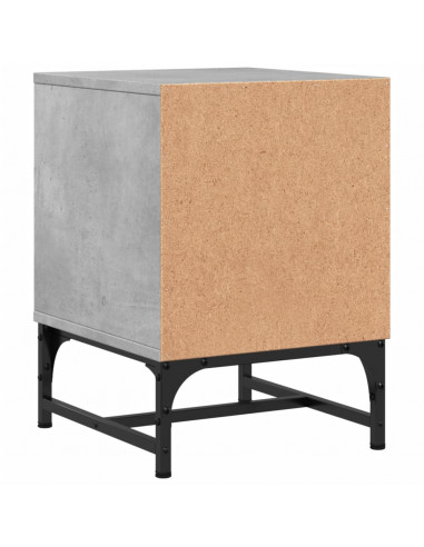 Comodini con Ante in Vetro 2pz Grigio Cemento 35x37x50 cm