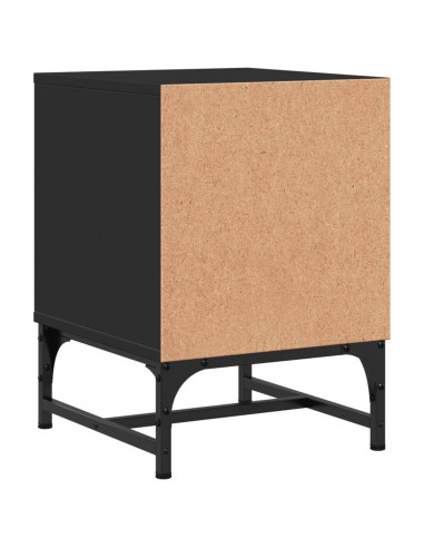 Comodini con Ante in Vetro 2pz Nero 35x37x50 cm