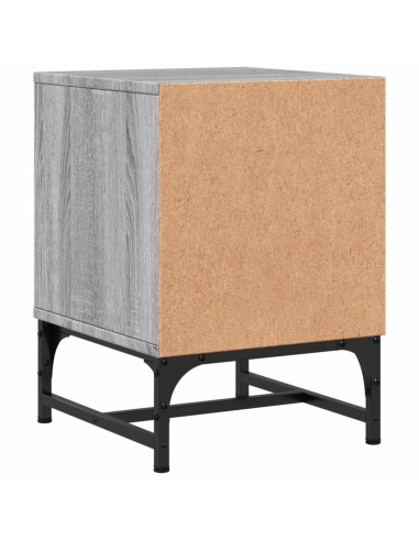 Comodino con Anta in Vetro Grigio Sonoma 35x37x50 cm