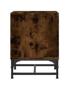 Comodino con Anta in Vetro Rovere Fumo 35x37x50 cm 2