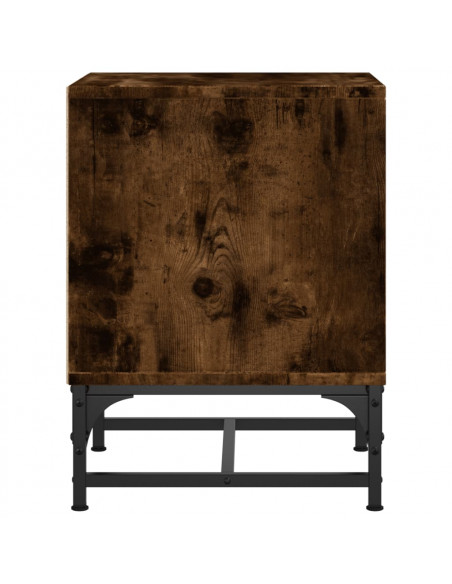 Comodino con Anta in Vetro Rovere Fumo 35x37x50 cm