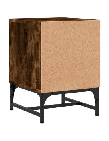 Comodino con Anta in Vetro Rovere Fumo 35x37x50 cm