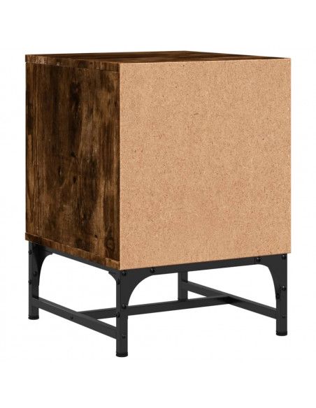 Comodino con Anta in Vetro Rovere Fumo 35x37x50 cm