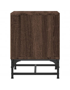 Comodino con Anta in Vetro Rovere Marrone 35x37x50 cm 2