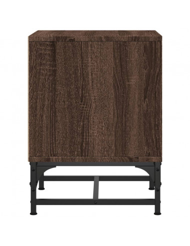 Comodino con Anta in Vetro Rovere Marrone 35x37x50 cm