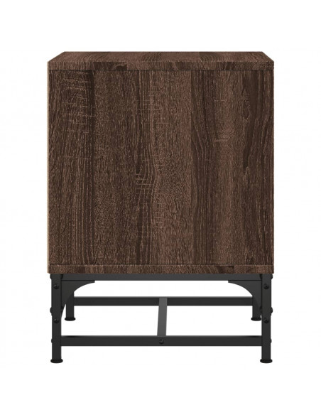 Comodino con Anta in Vetro Rovere Marrone 35x37x50 cm