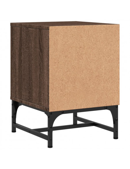 Comodino con Anta in Vetro Rovere Marrone 35x37x50 cm