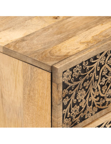 Comodino 40x33x46 cm in Legno Massello di Mango