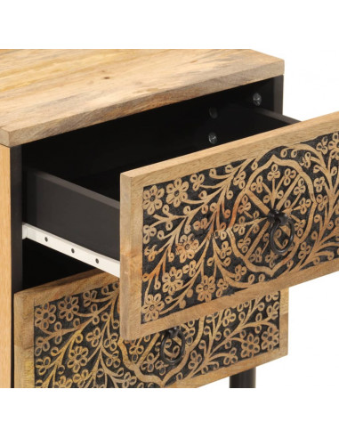 Comodino 40x33x46 cm in Legno Massello di Mango