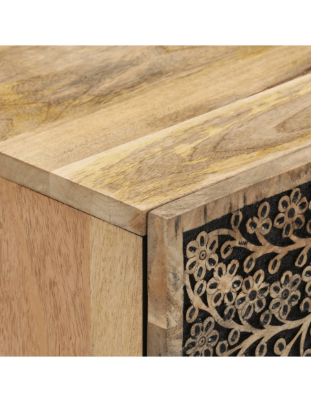 Comodino 50x33x60 cm in Legno Massello di Mango