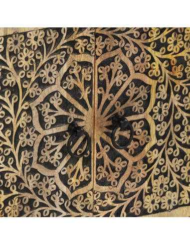 Comodino 50x33x60 cm in Legno Massello di Mango