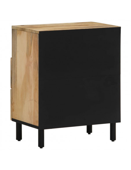 Comodino 50x33x60 cm in Legno Massello di Mango