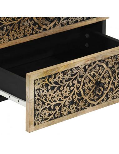 Comodino 50x33x60 cm in Legno Massello di Mango